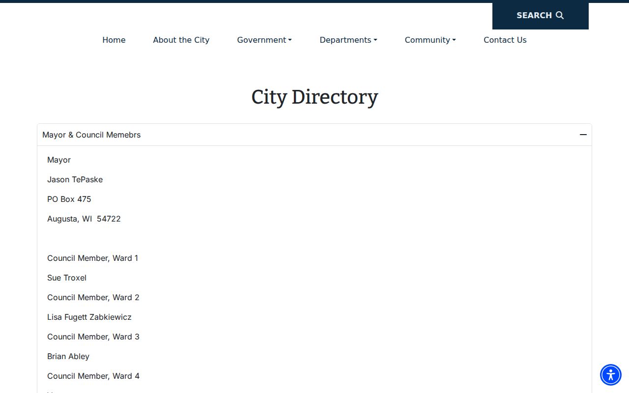 Official Augusta city directory with municipal officials